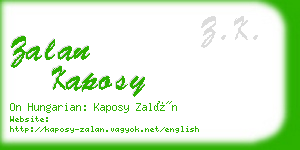 zalan kaposy business card